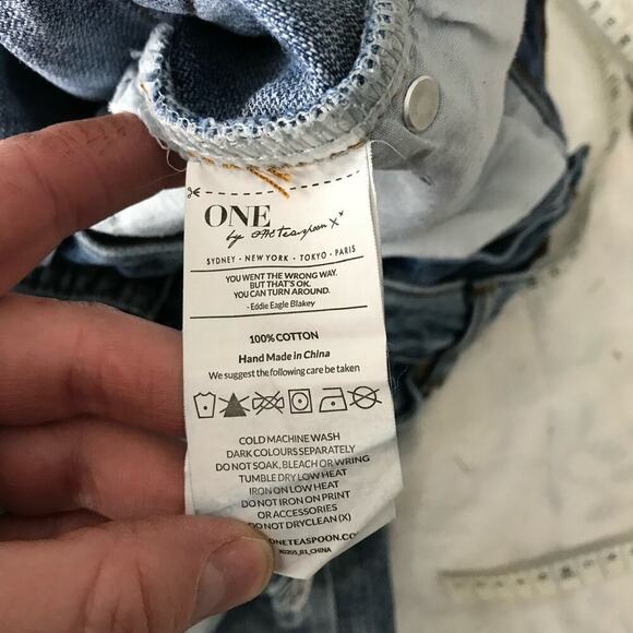 One by One teaspoon Distressed Awsome Baggies Low Waist Mid Rise Relaxed Leg 25 - Picture 9 of 9